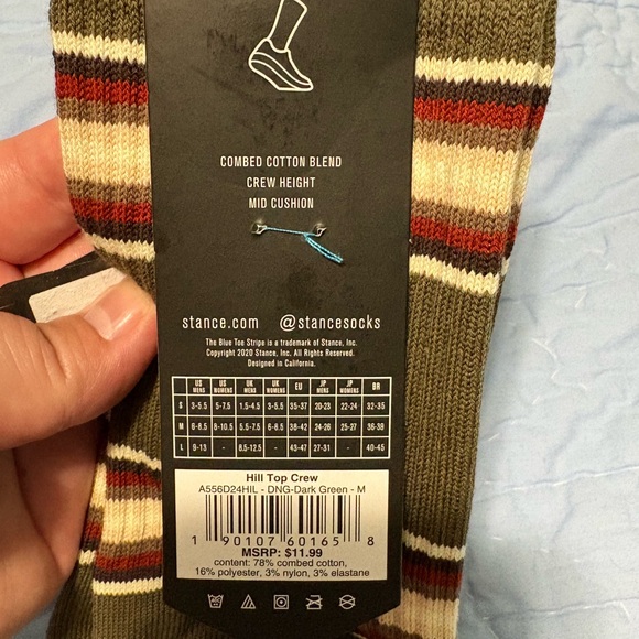 Stance Casual Socks - Brown, Cream, Red, Blue Stripes - Picture 6 of 7